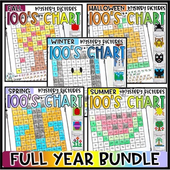 Preview of Mystery Picture 100s Chart Full Year Bundle