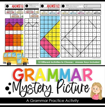 Preview of Mystery Picture: Back to School | Grammar | Color by Number