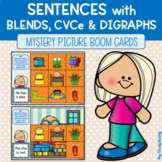 Mystery Picture Boom Cards: Sentences with Blends, CVCe an