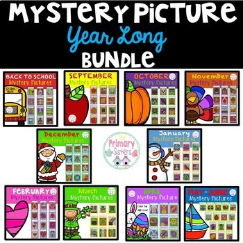 Preview of 100 Chart Mystery Picture-Monthly-Year Long Bundle