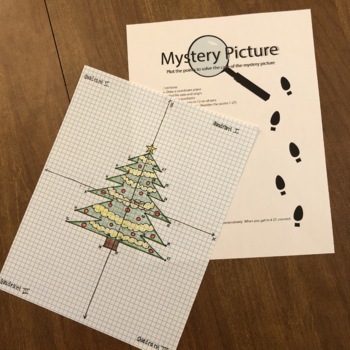 Preview of Mystery Picture Coordinate Plane- Christmas Tree