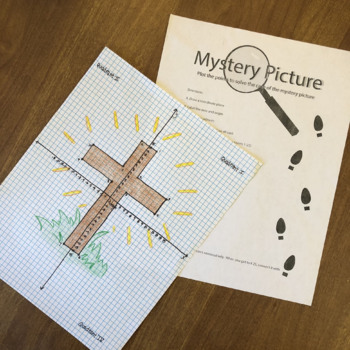 Preview of Mystery Picture Coordinate Plane- Easter Cross