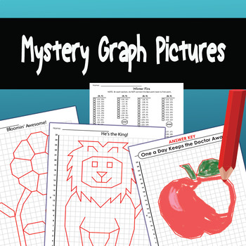 Preview of Mystery Picture Graphs Activities Bundle. Challenging Graph Art