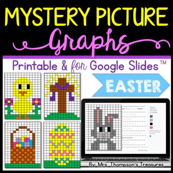 Preview of Easter Activities Math Mystery Picture Graphs + Digital