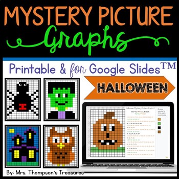 Preview of Halloween Math Mystery Picture Graphs Printable & Digital Distance Learning