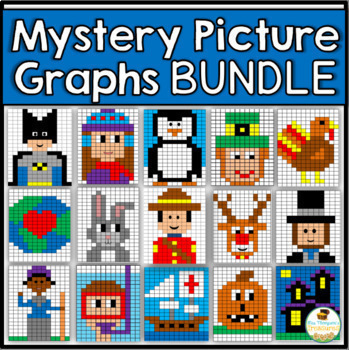 Preview of Mystery Picture Graphs Activities Bundle