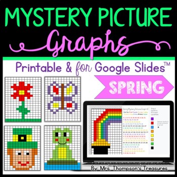 Preview of Spring Activities - Mystery Picture Graphs + Digital for Google Slides™