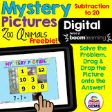 Mystery Picture Math Boom Cards Freebie - Subtraction to 2