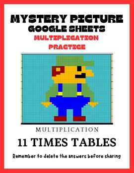 Preview of Mystery Picture Pixel Art Math- Multiplication (11s)