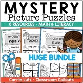 Mystery Picture Puzzles Bundle of 8 Math / Literacy Activi