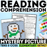 Mystery Picture Reading Comprehension | Winter Snowman | P