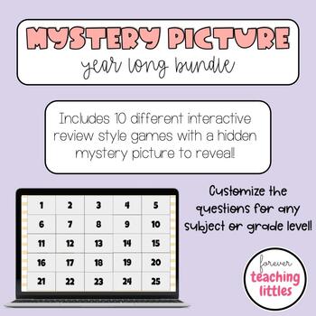 Preview of Mystery Picture | Review Game | BUNDLE | Seasonal | Editable | Google Slides