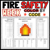 Mystery Pictures - Fire Safety Week Math Firefighter color