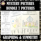 Mystery Pictures, Graphing & Symmetry Math - 8 Pictures