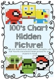100's Chart Hidden Pictures- Popular Children's Characters!