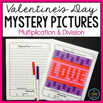 Preview of Mystery Pictures Valentine's Day - Multiplication and Division Facts