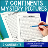 Mystery Pictures of the 7 Continents - Addition and Subtra