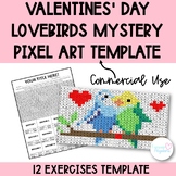 Valentines Day Lovebirds Mystery Pixel Art Commercial Use 