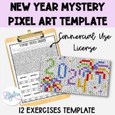 Mystery Pixel Art Commercial Use NEW YEAR 2024 Template 12