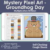 Mystery Pixel Art - Groundhog Day - Multiplication and Division