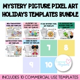 Mystery Pixel Picture Art HOLIDAY Templates Growing Bundle