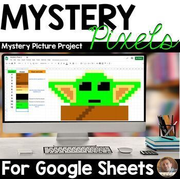 Preview of Mystery Pixels- A Baby Yoda, NASA, & Space Activity- Google Sheets™ & Classroom™