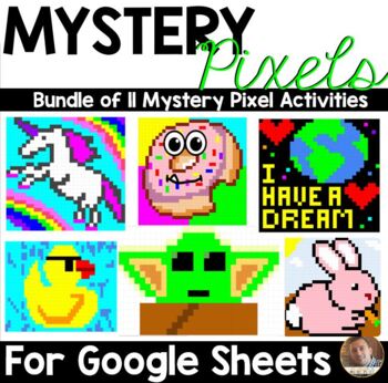Preview of Mystery Pixels Bundle of 16 Activities- For Use with Google Sheets™ & Classroom™