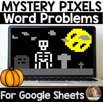 Preview of Mystery Pixels- Halloween Multiplication and Division Activity Google Sheets™