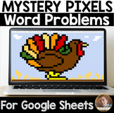 Mystery Pixels- Thanksgiving Multiplication Word Problem A