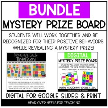 Preview of Mystery Prize Reveal Board Bundle | Student Incentive Board | Digital and Print