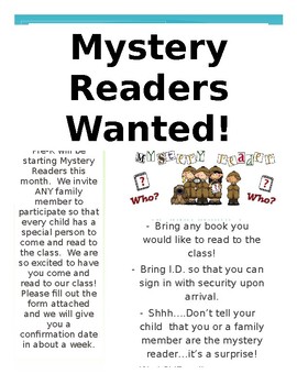 Preview of Mystery Reader Flyer - (English)
