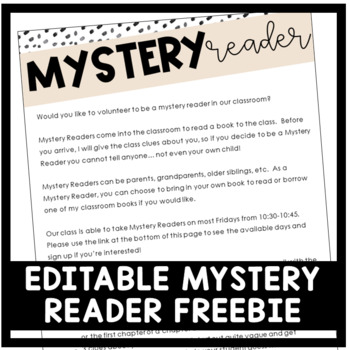Preview of Mystery Reader Letter - Editable FREEBIE