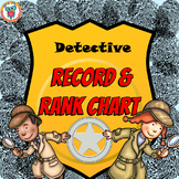 Mystery Detective Record & Rank Chart - Fun Motivator!