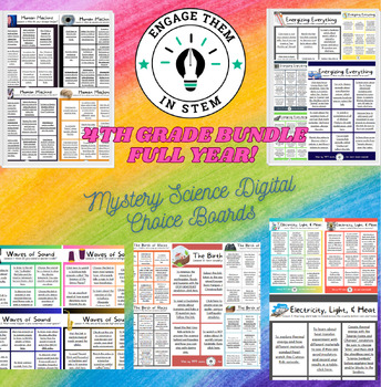 Preview of Mystery Science 4th Grade Digital Choice Board Full Year, All Units Bundle