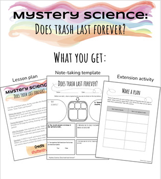 Preview of Mystery Science Companion Worksheet and Lesson Plan: Does Trash Last Forever?