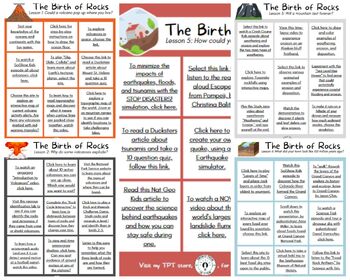 Preview of Mystery Science The Birth of Rocks Unit 4th Grade Digital Choice Board Bundle