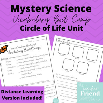 Preview of Mystery Science Vocabulary Boot Camp - Circle of Life Unit - Third Grade