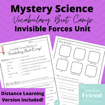 Preview of Mystery Science Vocabulary Boot Camp- Invisible Forces Unit- Third Grade