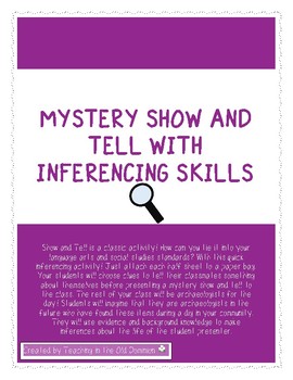 Preview of Mystery Show and Tell with Inferencing Skills
