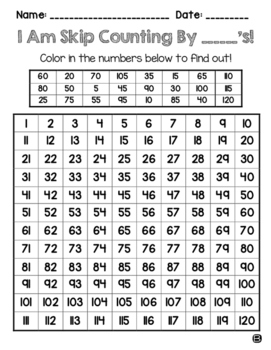 Mystery Skip Counting Packet #2 (numbers 1-120) by Christine Gile