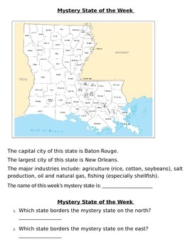 Preview of Mystery State of the Week for all 50 States!