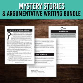 Preview of Mystery Stories | Claim, Reason, & Evidence Writing | Argumentative Paragraph