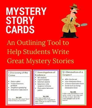 Preview of Mystery Story Cards for Writing Mysteries