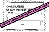 Mystery Student Compliment Cards- Classroom Management Tool