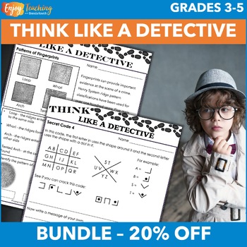 Preview of 27 Fun Detective Activities - Mystery Unit, Theme Day, Room Transformation, CSI