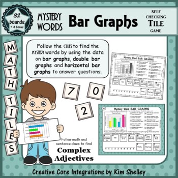 Preview of Mystery Word Bar Graph Math Tiles
