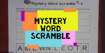 Preview of Mystery Word Scramble