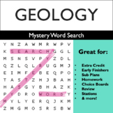 Mystery Word Search: Geology, Tectonics, Fossils, & Rock Cycle