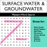 Mystery Word Search: Surface Water & Groundwater