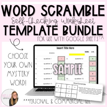Preview of Mystery Word Template GROWING Bundle